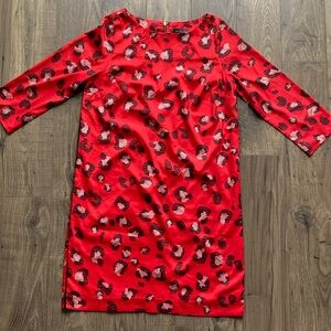 The Limited Red Animal Print Shift Dress